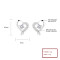 White Circle Zircon&Heart 925 Sterling Silver Cubic Zirconia Women's Stud Earrings Wholesale Jewelry
