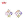 Wholesale Multi 925 Sterling Silver Women's Stud Earrings  Geometry Cubic Zirconia