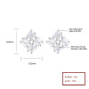 Classic 925 Sterling Silver Women's Stud Earrings  Geometry Cubic Zirconia Wholesale