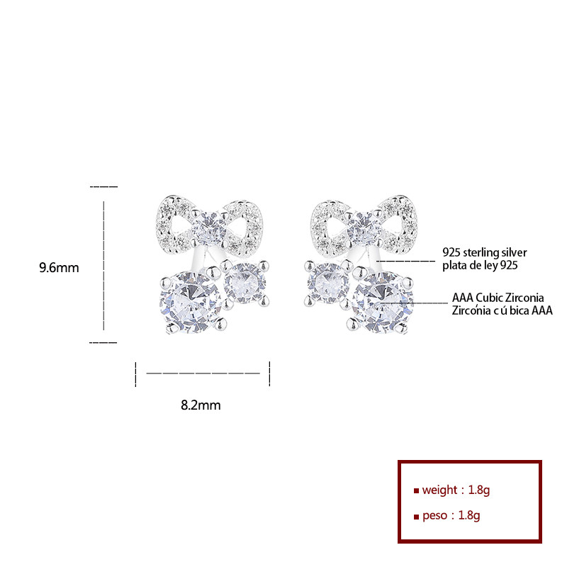 925 Sterling Silver Cubic Zirconia Stud Earrings