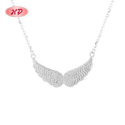 925 Silver Jewelry Wholesale Chinese Women's Necklace | Wing Design | Zircon