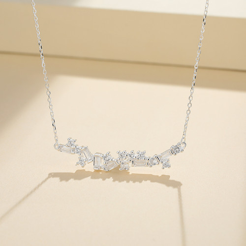 925 Silver Necklace Manufacturer | Geometric Women's Jewelry Necklace with Zircon