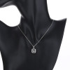 Collar de joyería chapado en plata 925 al por mayor | Cuadrado y redondo con circonita