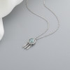 Collar de plata 925 de fábrica con circonitas verdes estilo bohemio para mujer
