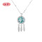 925 Silver Necklace Factory Green Zircon Bohemian Style Women's Necklace