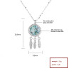 Collar de plata 925 de fábrica con circonitas verdes estilo bohemio para mujer
