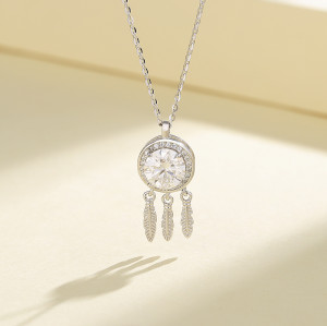 Collar de mujer con circonita blanca estilo bohemio al por mayor de joyería de moda de plata 925