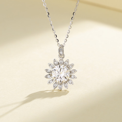 925 Silver Chain Wholesale Women's Necklace Classic Design Zircon Jewelry