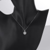 Venta al por mayor de collar de plata con circonita cúbica y concha para mujer, diseño dulce