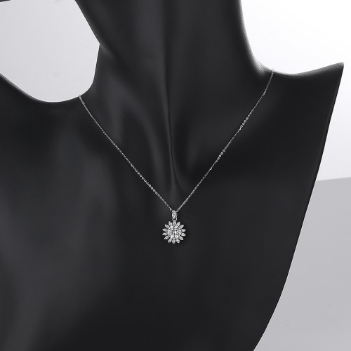 925 Silver Chain Wholesale Women's Necklace Classic Design Zircon Jewelry