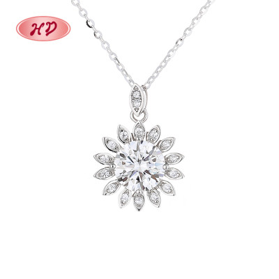 925 Silver Chain Wholesale Women's Necklace Classic Design Zircon Jewelry