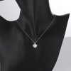 Venta al por mayor de collar de plata con circonita cúbica y concha para mujer, diseño dulce