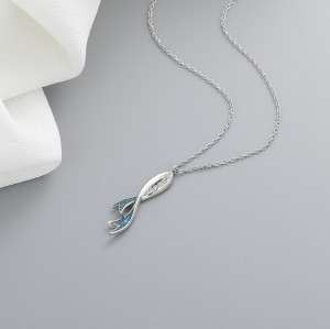 Fabricante de collares con colgante de plata 925, joyería para mujer con forma de pez
