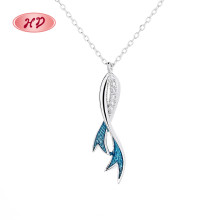 Fabricante de collares con colgante de plata 925, joyería para mujer con forma de pez