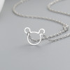 Collar de oso hueco para mujer, joyería de plata 925 al por mayor de China | Diseño animal