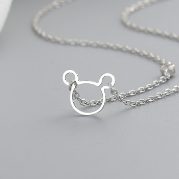 Hollow Bear Women's Necklace 925 Silver Jewelry Wholesale China | Animal Design