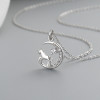 Collar de mujer Horse&Moon en plata 925 con diseño de animales, venta directa del fabricante
