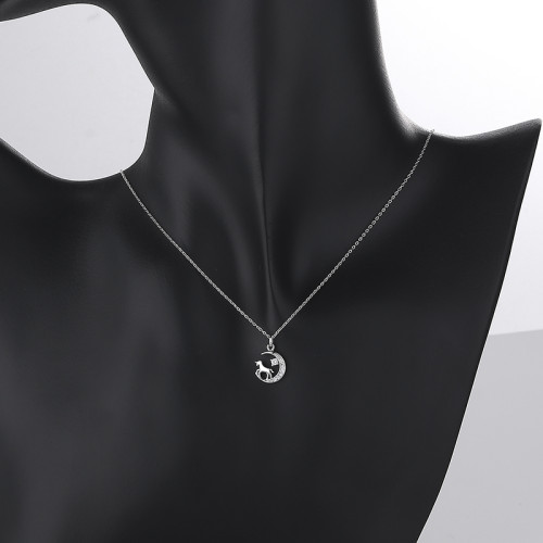 Horse&Moon Women's Necklace 925 Silver Animal Design Jewelry Manufacturer Direct Sales