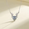 Silver S925 Deer Horn Large Blue Cubic Zirconia Chain Necklace