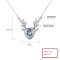 Silver S925 Deer Horn Large Blue Cubic Zirconia Chain Necklace