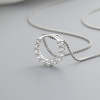 Collar de circonita cúbica AAA con cadena en forma de O y letras al por mayor de joyería de moda de plata 925