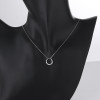 Collar de circonita cúbica AAA con cadena en forma de O y letras al por mayor de joyería de moda de plata 925