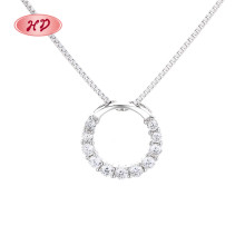 Collar de circonita cúbica AAA con cadena en forma de O y letras al por mayor de joyería de moda de plata 925