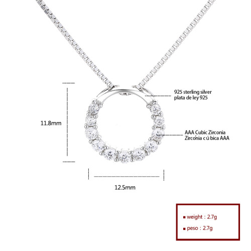 925 Silver Fashion Jewelry Wholesale Letter O-Chain Aaa Cubic Zirconia Necklace