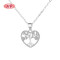 Life Tree Heart Necklace Wholesale 925 Silver CZ Necklace | Hollow Heart Design Women's Jewelry
