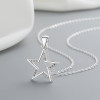 Collar de circonita cúbica con forma de estrella AAA, joyería de moda de plata 925 al por mayor