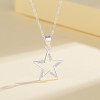 Collar de circonita cúbica con forma de estrella AAA, joyería de moda de plata 925 al por mayor