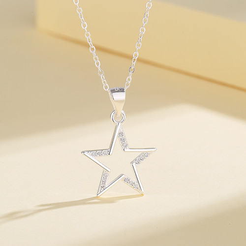 Star Aaa Cubic Zirconia Necklace 925 Silver Fashion Jewelry Wholesale