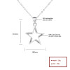 Collar de circonita cúbica con forma de estrella AAA, joyería de moda de plata 925 al por mayor