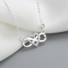 Collar de plata 925 con circonitas cúbicas al por mayor | Joyas para mujer con diseño de lazo y amor