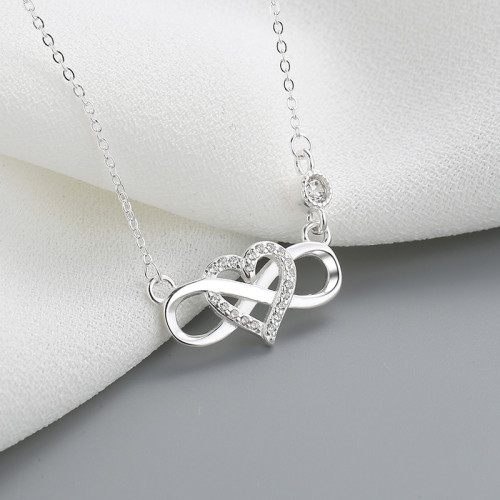 Wholesale 925 Silver CZ Necklace | Bow&Love Design Women's Jewelry