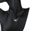 Collar de plata 925 con circonitas cúbicas al por mayor | Joyas para mujer con diseño de lazo y amor