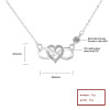 Collar de plata 925 con circonitas cúbicas al por mayor | Joyas para mujer con diseño de lazo y amor