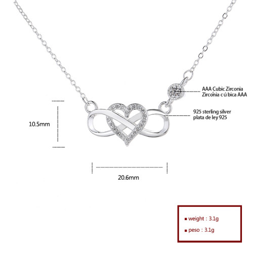 Wholesale 925 Silver CZ Necklace | Bow&Love Design Women's Jewelry