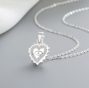 Collares con colgante de circonita S925 en forma de corazón para mujer, joyería al por mayor
