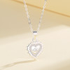 Collares con colgante de circonita S925 en forma de corazón para mujer, joyería al por mayor