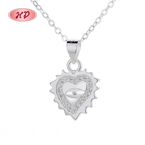 Collares con colgante de circonita S925 en forma de corazón para mujer, joyería al por mayor