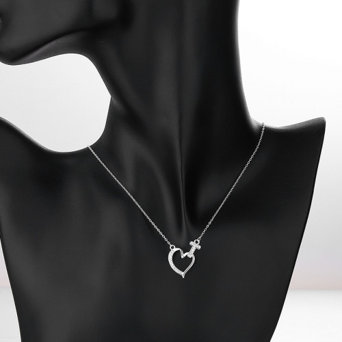 Heart Shape&Letter Zircon S925 Necklaces Pendant For Women Wholesale Jewery