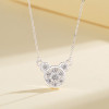 Collar de cadena grande de circonita cúbica blanca con forma de oso de circonita en plata S925