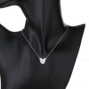 Collar de cadena grande de circonita cúbica blanca con forma de oso de circonita en plata S925