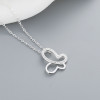 Venta al por mayor de collares colgantes de plata de ley S925 con circonita AAA y mariposa hueca