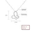Venta al por mayor de collares colgantes de plata de ley S925 con circonita AAA y mariposa hueca