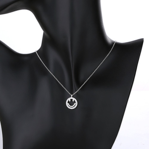 Smiling Face Aaa Cubic Zirconia Necklace 925 Silver Fashion Jewelry Wholesale