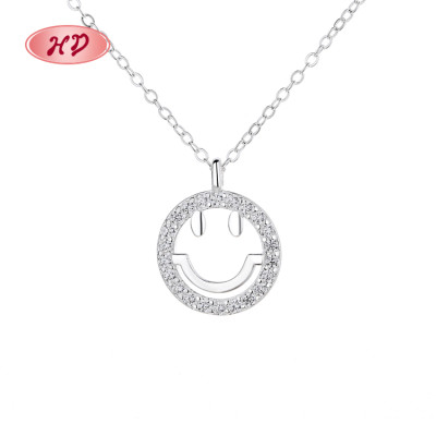 Smiling Face Aaa Cubic Zirconia Necklace 925 Silver Fashion Jewelry Wholesale