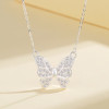 Venta directa del fabricante de collares de cadena de mariposa con circonita cúbica AAA