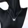 Venta directa del fabricante de collares de cadena de mariposa con circonita cúbica AAA